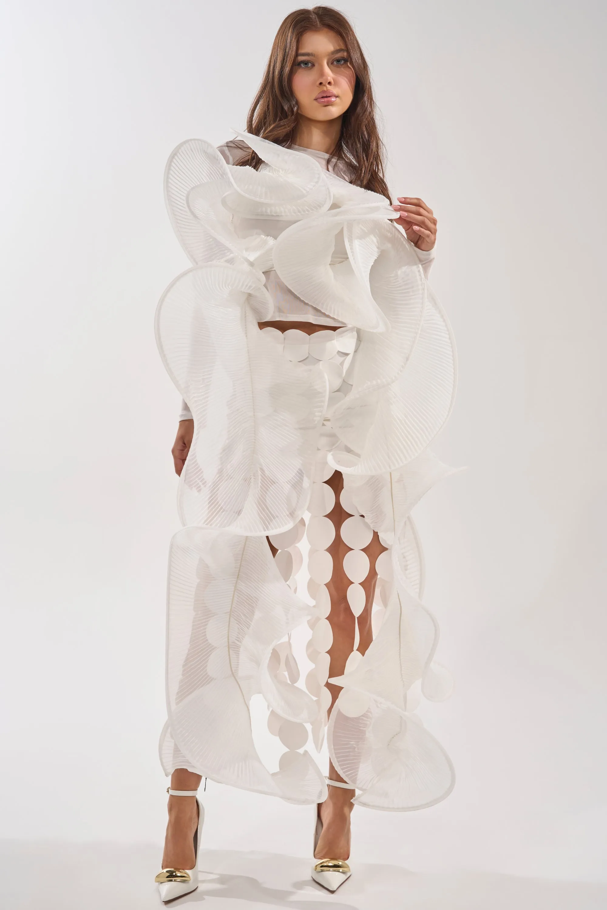 DRAMA RUFFLE BLOUSE sold by AKIRA product image thumbnail 2