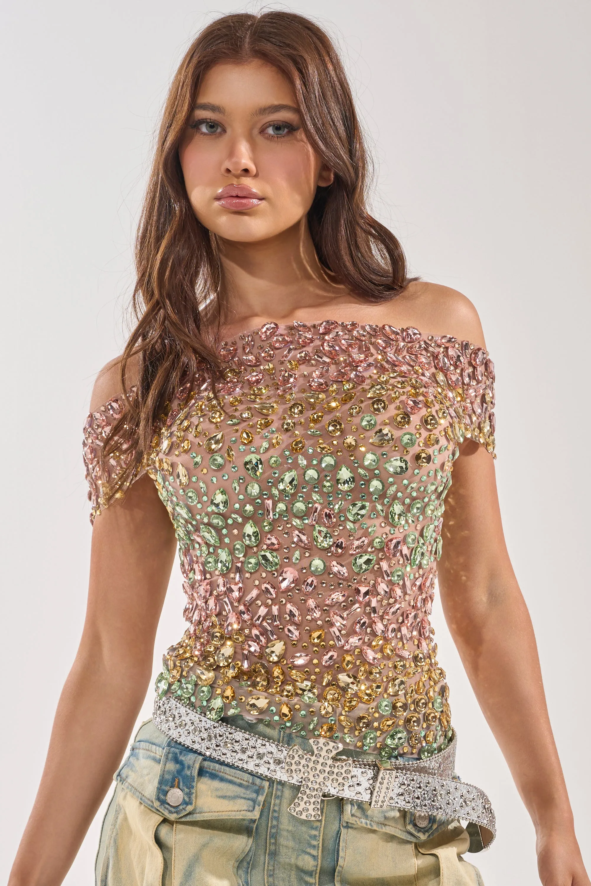 BLINGING OUT RHINESTONE TOP sold by AKIRA product image thumbnail 2