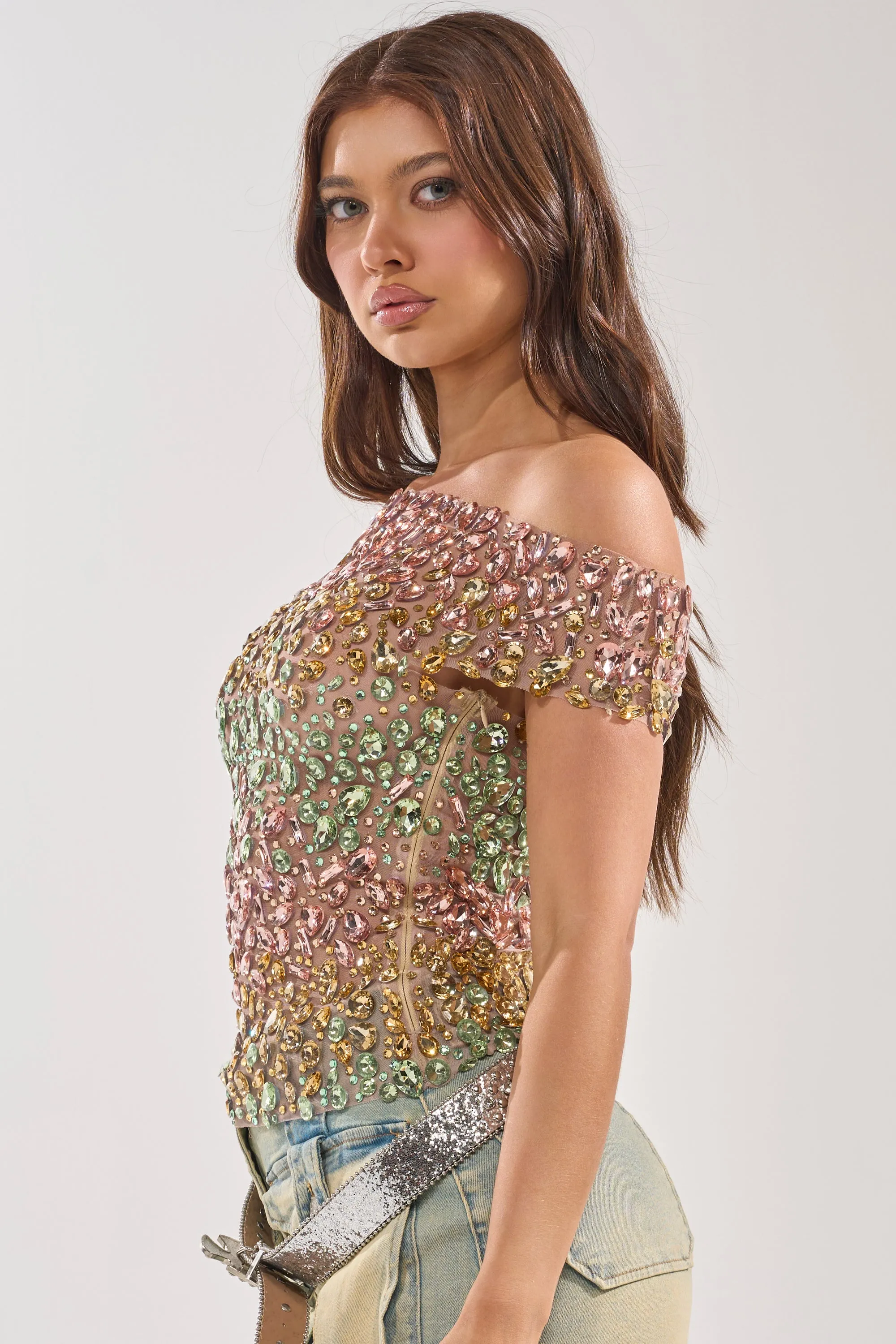 BLINGING OUT RHINESTONE TOP sold by AKIRA product image thumbnail 4
