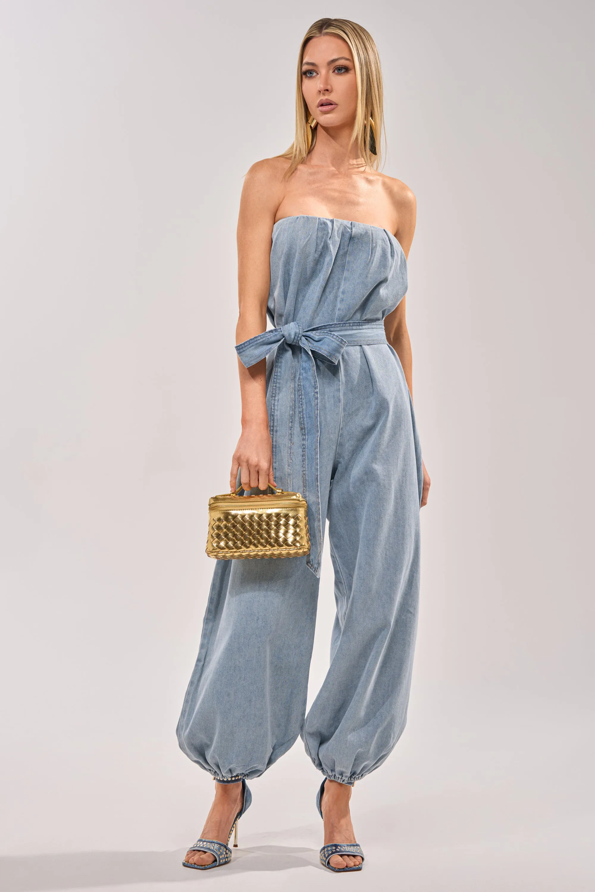 BREEZY DAY DENIM JUMPSUIT sold by AKIRA product image thumbnail 2