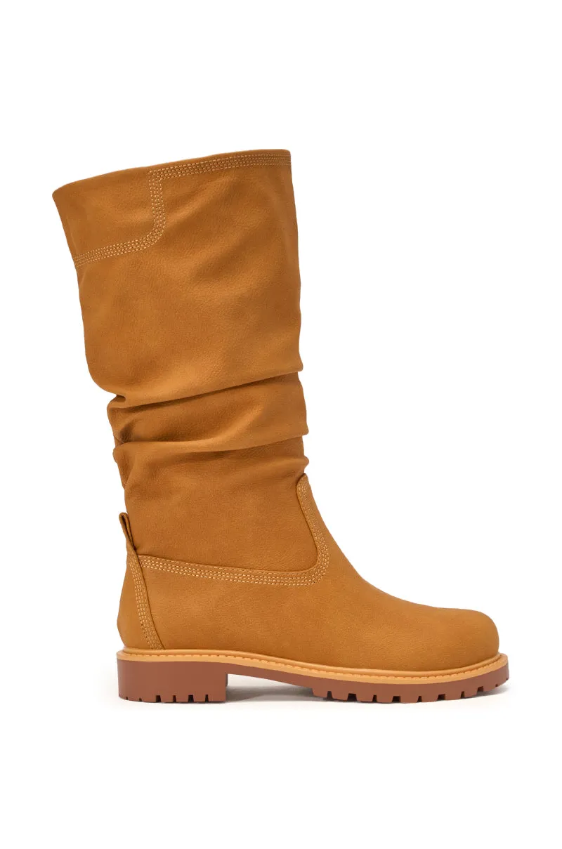 AKIRA GOLD BARTLETT TAN FLAT RUCHED BOOTIE sold by AKIRA product image thumbnail 5
