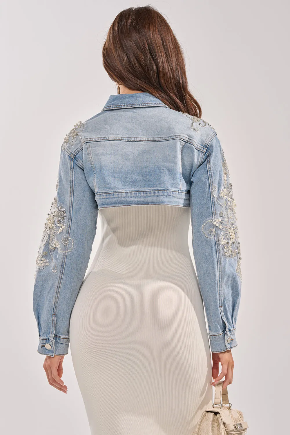 BILLIONAIRE BELLE EMBELLISHED DENIM JACKET sold by AKIRA product image thumbnail 5