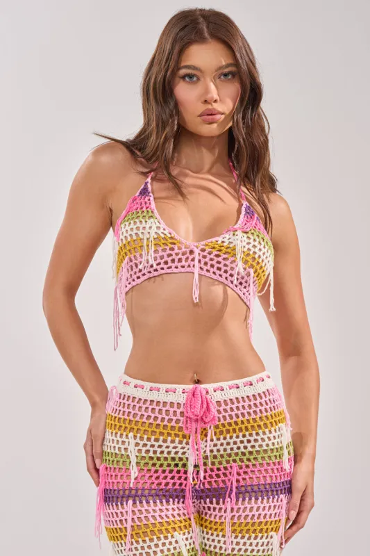 RESORT BABE CROCHET BRALETTE made by AKIRA