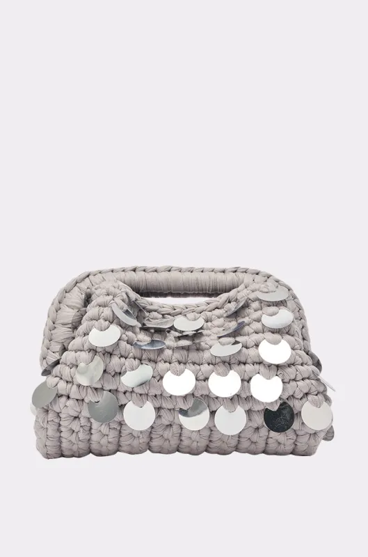 UNDER THE LIGHTS CROCHET SEQUIN CLUTCH made by AKIRA