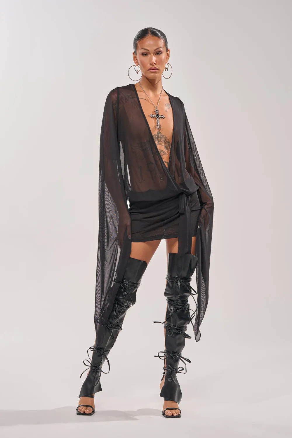 SHEER AFFECTION MESH MINI DRESS sold by AKIRA product image thumbnail 5