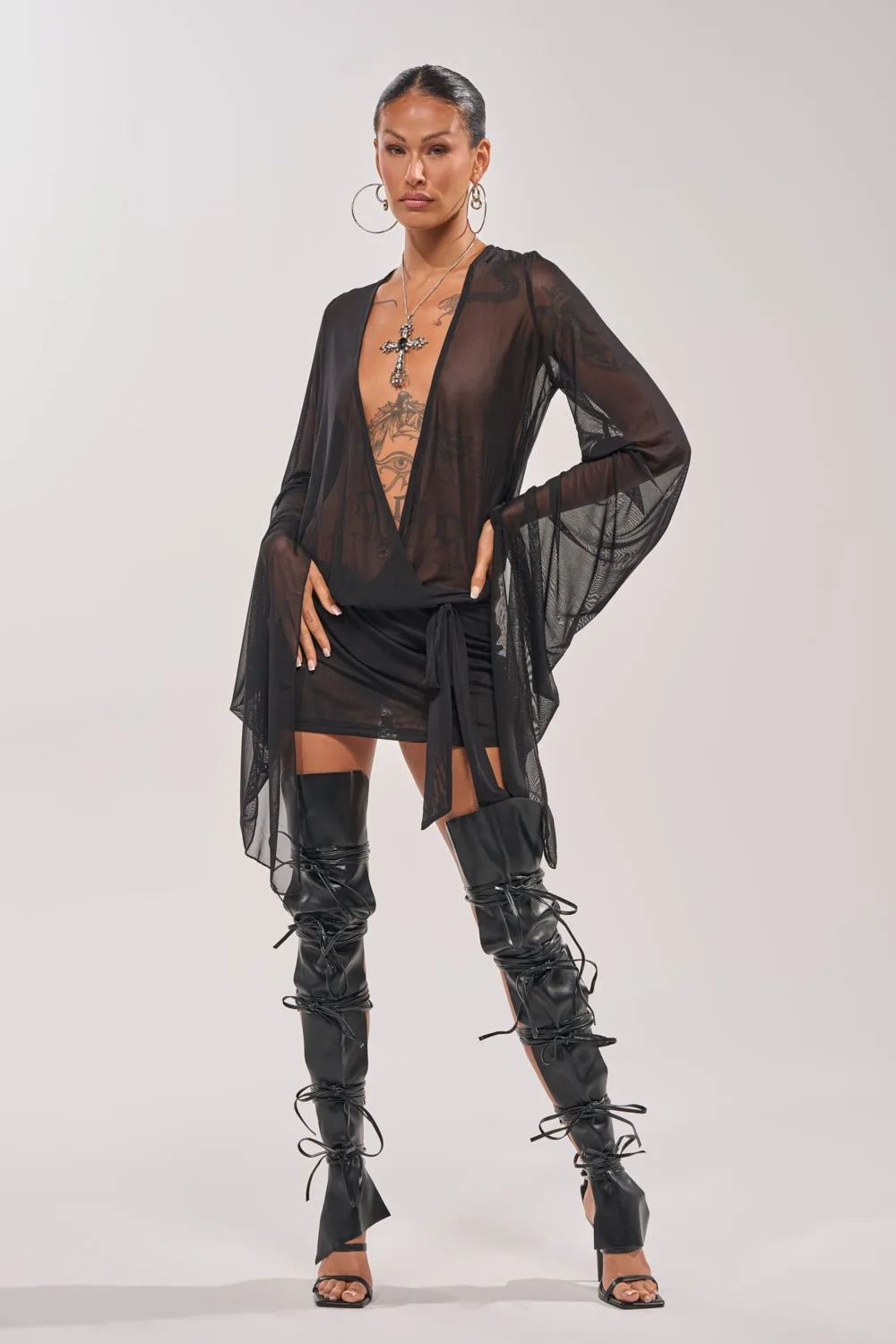 SHEER AFFECTION MESH MINI DRESS sold by AKIRA product image thumbnail 2