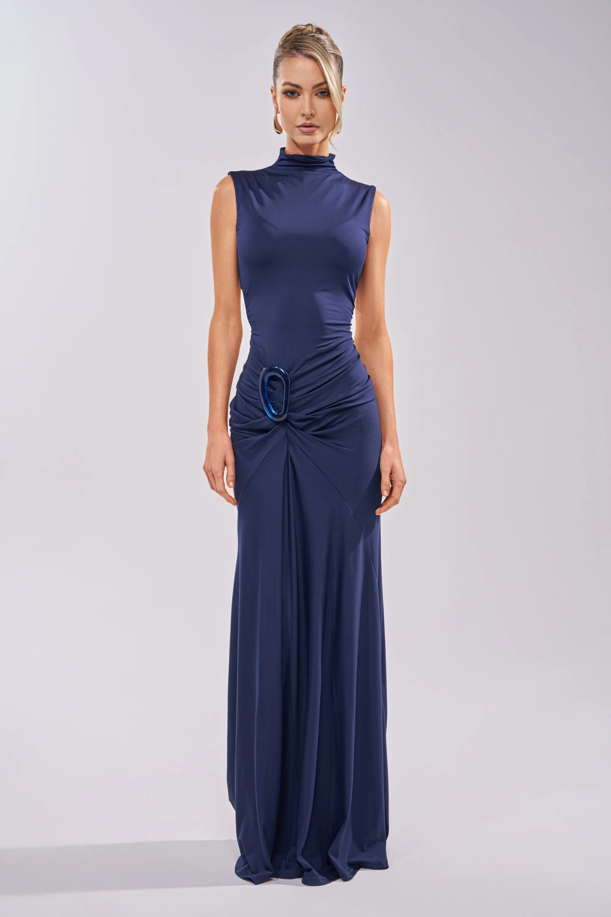 BE MY DATE BODYCON MAXI DRESS IN NAVY sold by AKIRA product image thumbnail 2