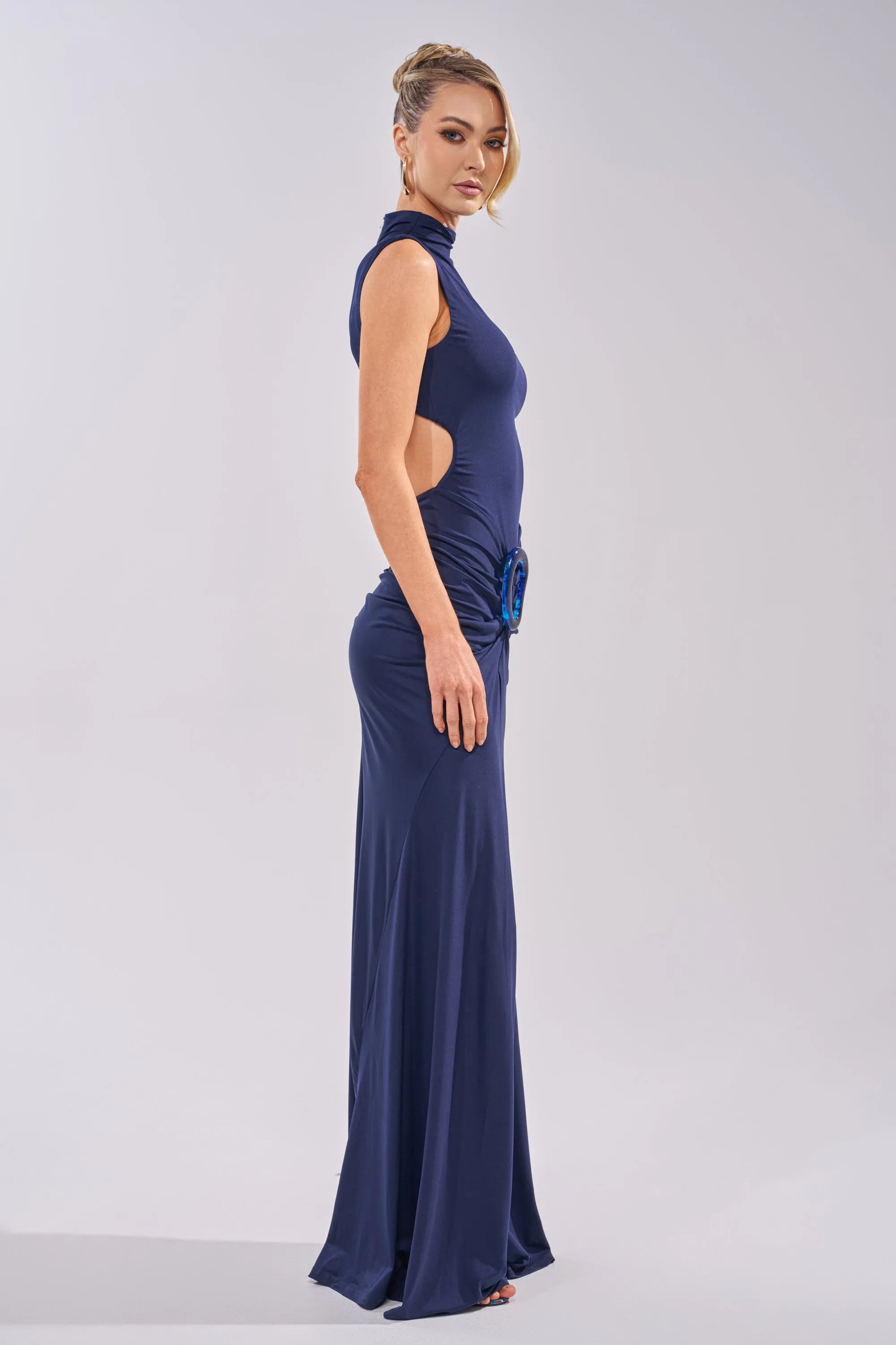 BE MY DATE BODYCON MAXI DRESS IN NAVY sold by AKIRA product image thumbnail 4