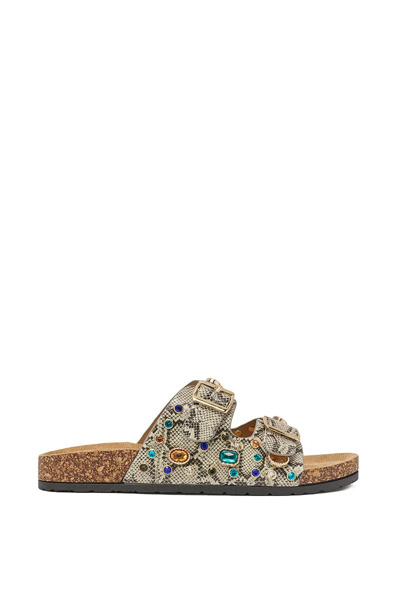 AKIRA BAYLEAVES SNAKE EMBELLISHED FLAT SLIP ON SANDAL sold by AKIRA product image thumbnail 4