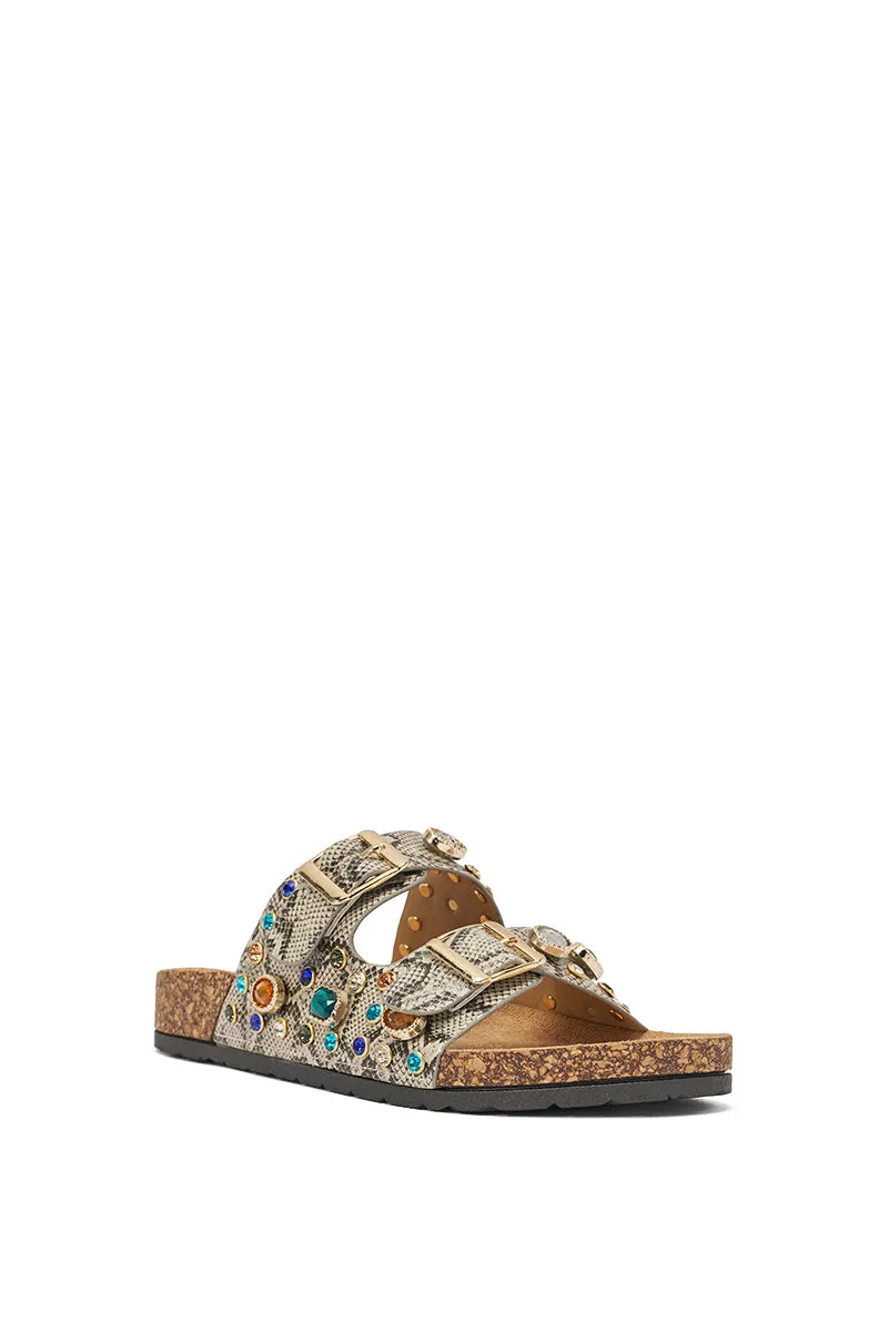 AKIRA BAYLEAVES SNAKE EMBELLISHED FLAT SLIP ON SANDAL sold by AKIRA product image thumbnail 5