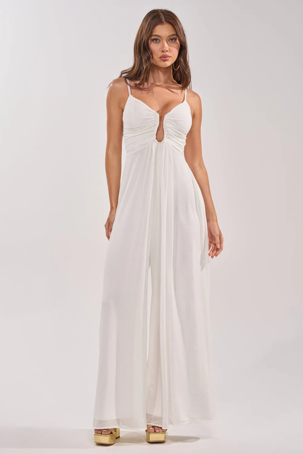 LATE NIGHT IN KAUAI JUMPSUIT IN WHITE sold by AKIRA