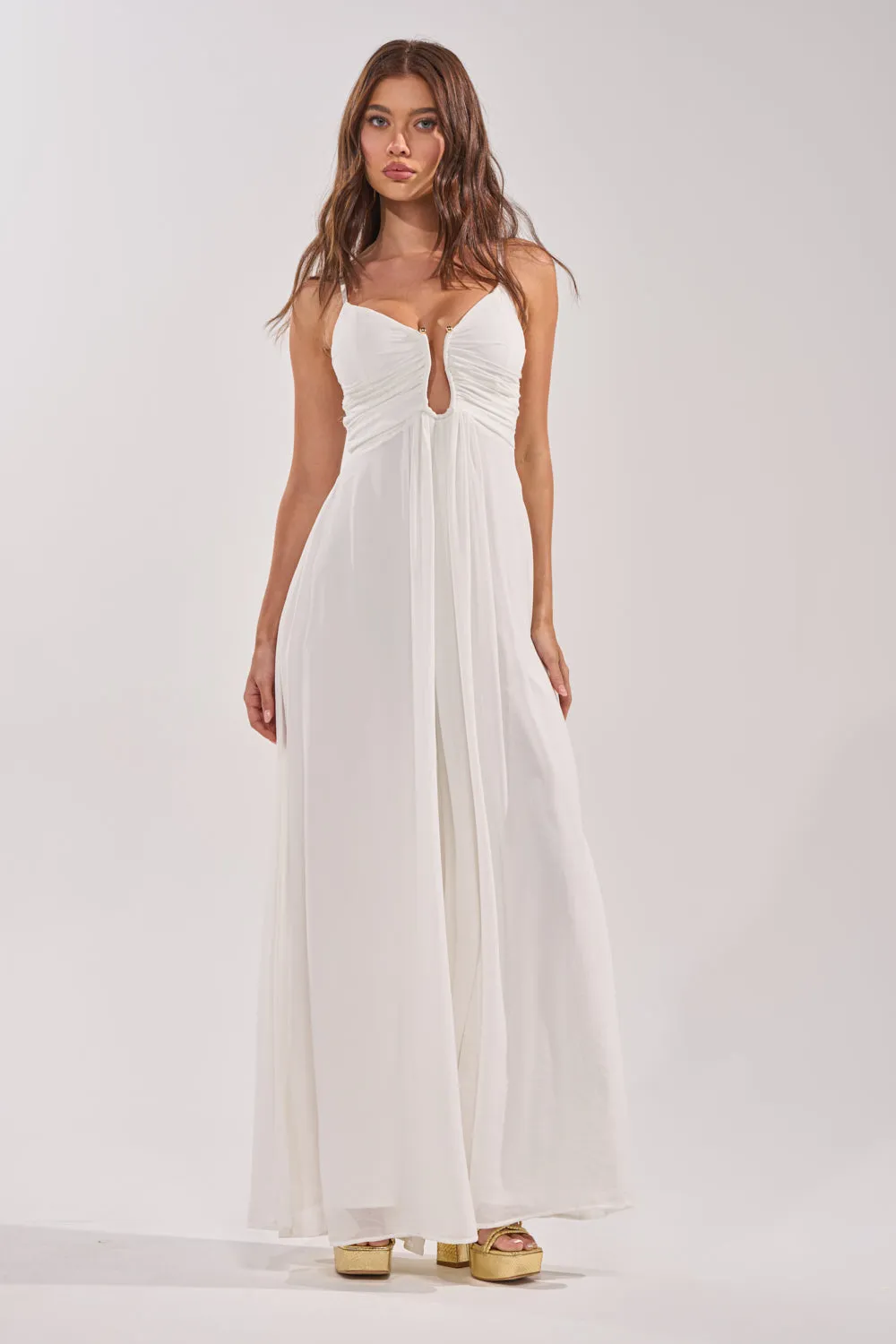 LATE NIGHT IN KAUAI JUMPSUIT IN WHITE sold by AKIRA product image thumbnail 3