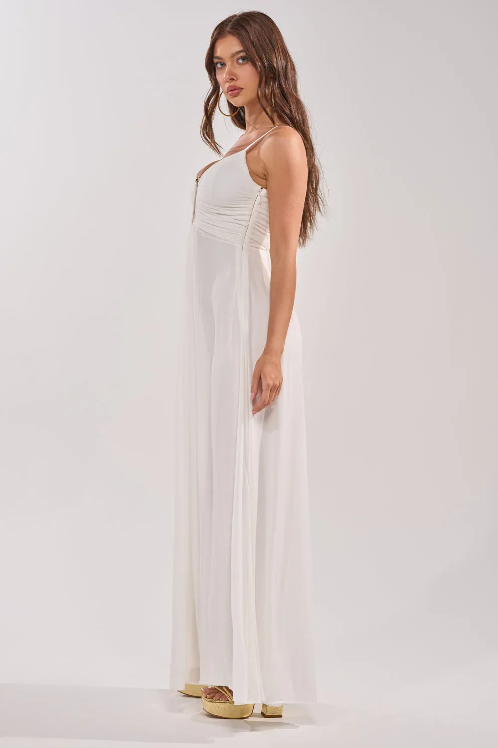 LATE NIGHT IN KAUAI JUMPSUIT IN WHITE sold by AKIRA product image thumbnail 4