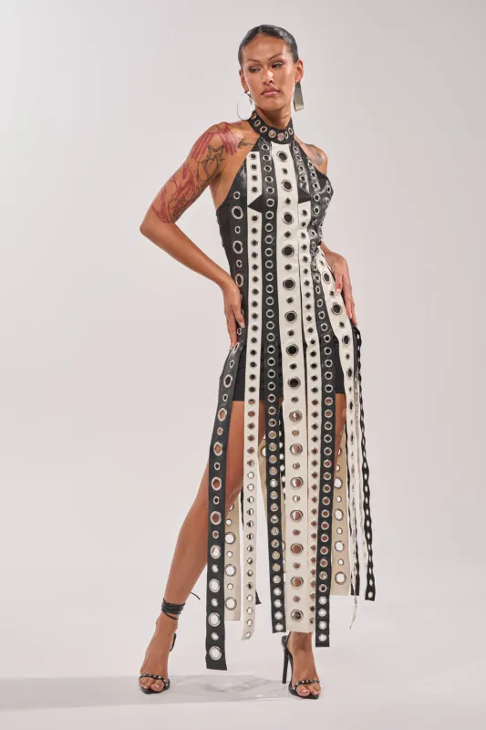 ON MY BEST BEHAVIOR TASSEL MAXI DRESS made by AKIRA
