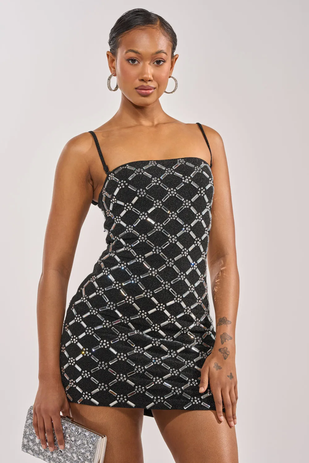 SPARKLE CITY RHINESTONE MINI DRESS sold by AKIRA product image thumbnail 3