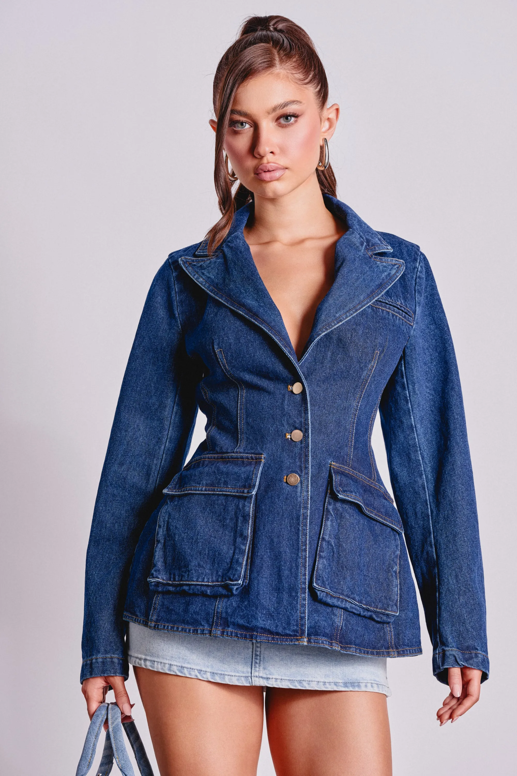 NINA DENIM BLAZER sold by AKIRA