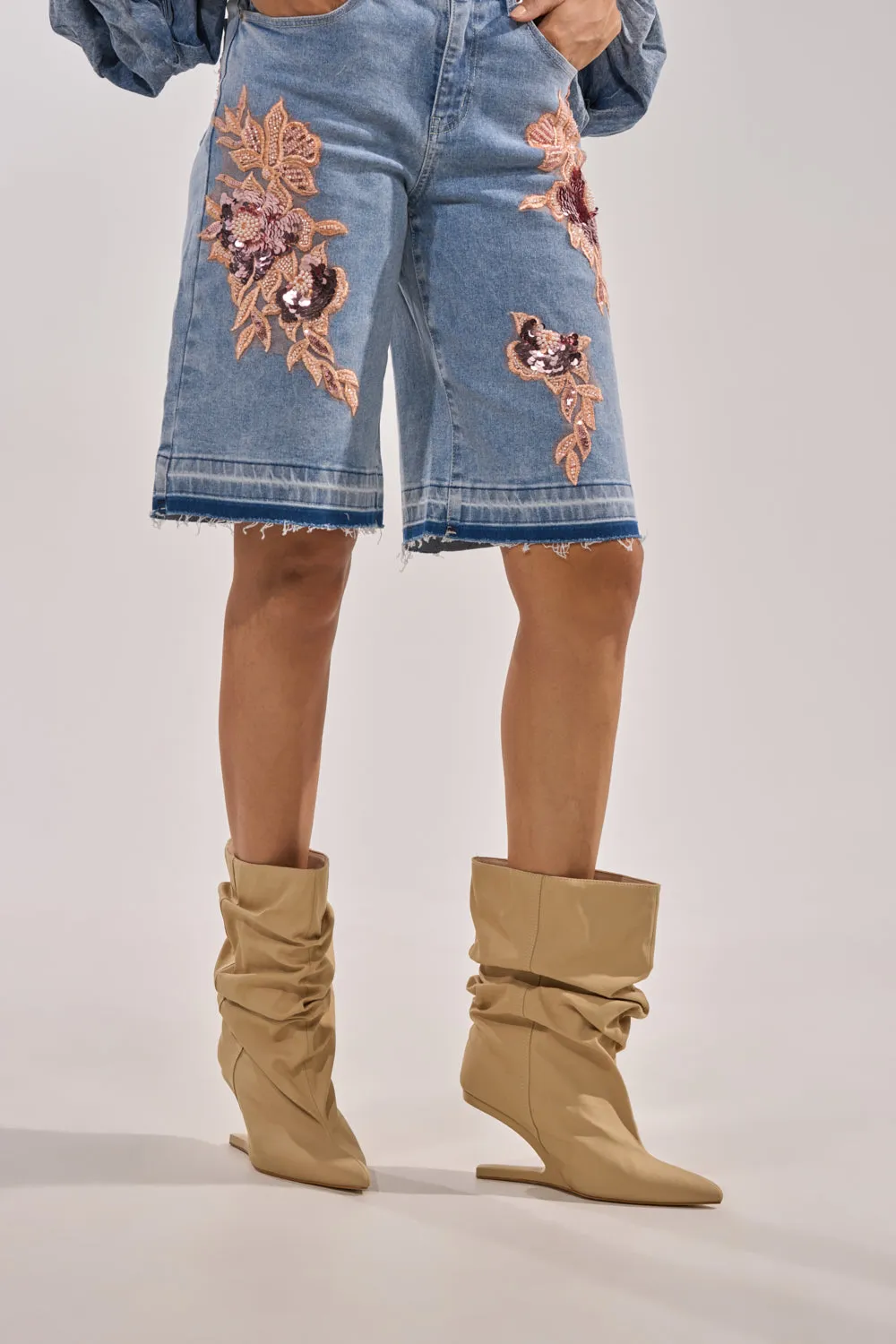 AZALEA WANG SERONA KHAKI INVISIBLE WEDGE BOOTIE sold by AKIRA product image thumbnail 2
