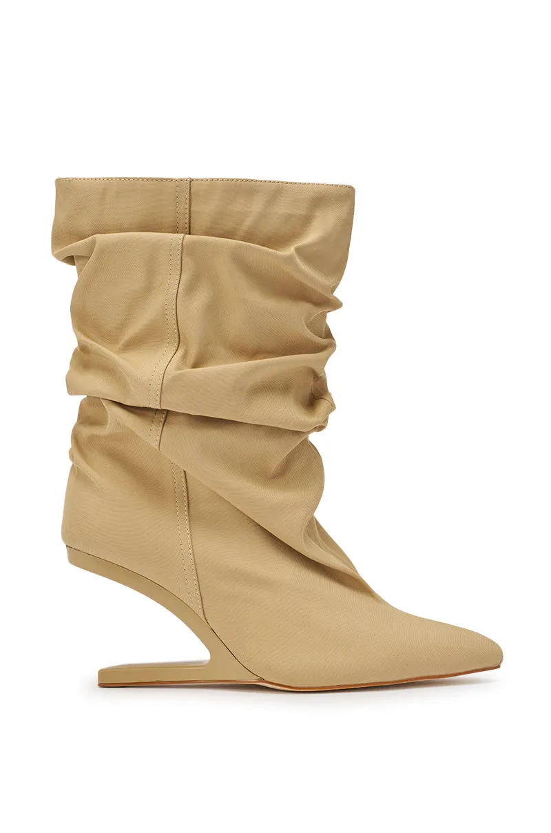 AZALEA WANG SERONA KHAKI INVISIBLE WEDGE BOOTIE sold by AKIRA product image thumbnail 3