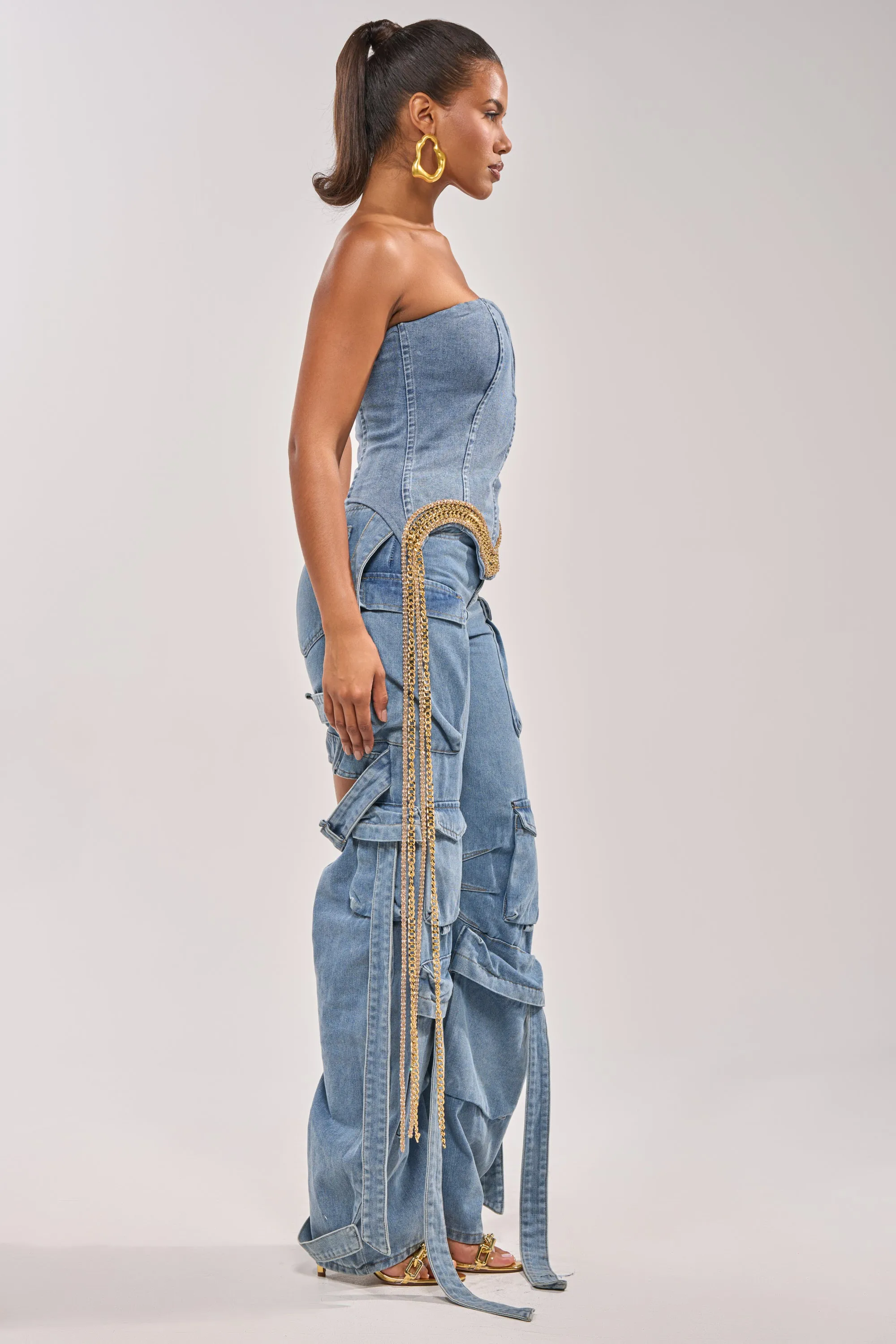 SHOW IT OFF DENIM CORSET sold by AKIRA product image thumbnail 5