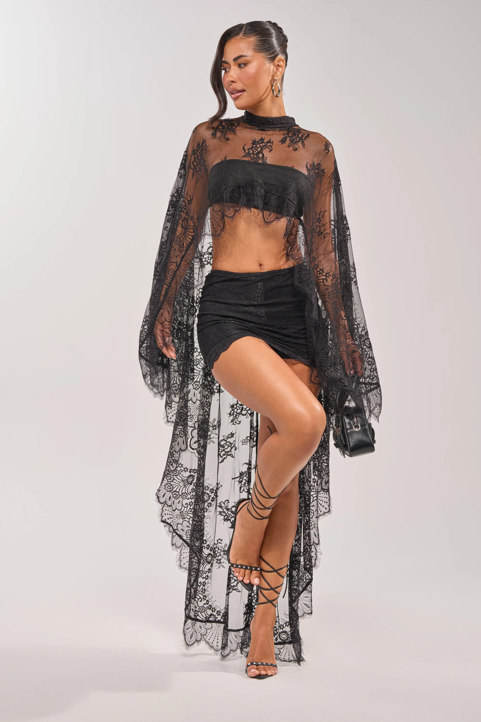 MISS ME YET LACE HIGH LOW LACE BLOUSE sold by AKIRA product image thumbnail 5