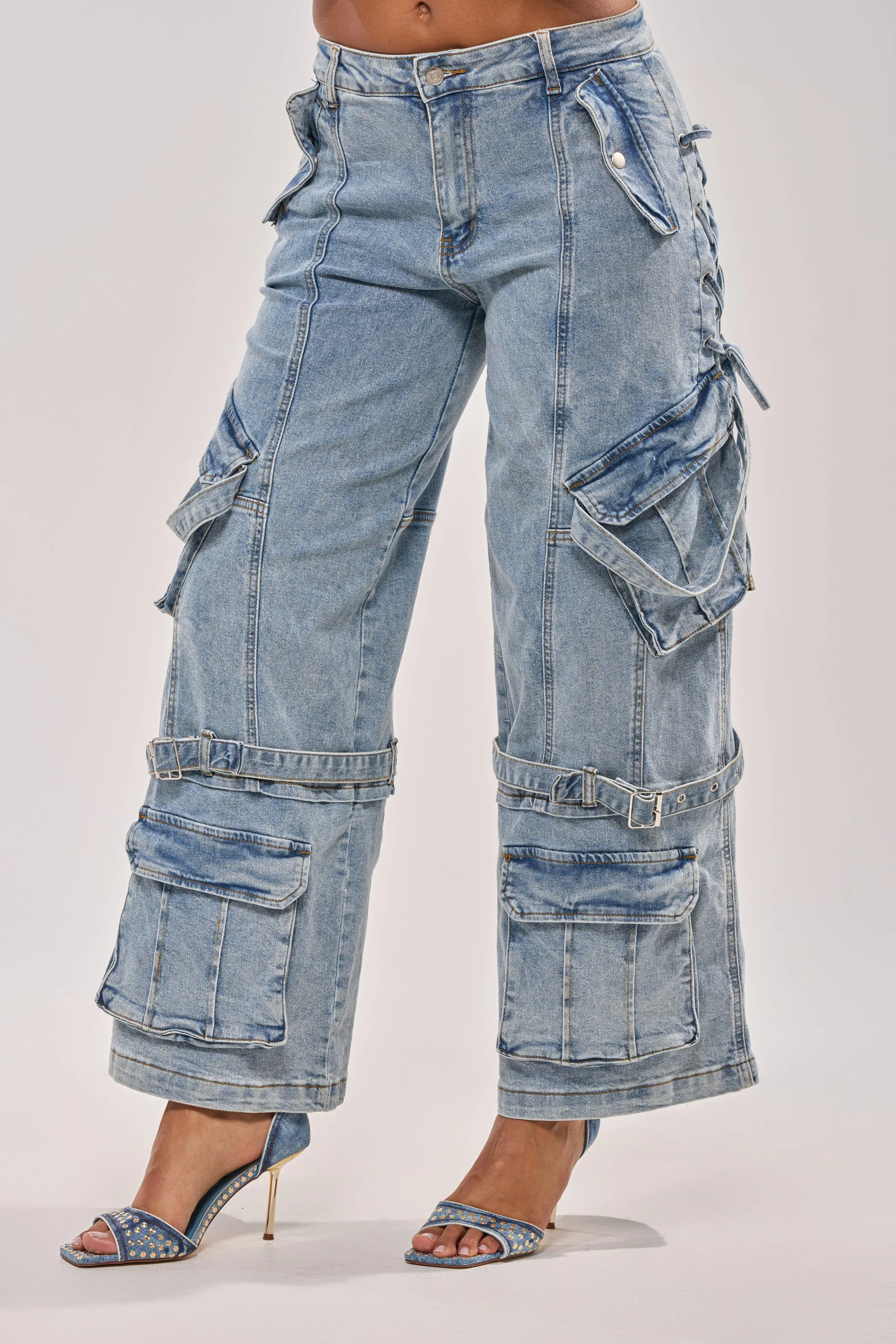 KARA DENIM CARGO PANT sold by AKIRA product image thumbnail 5