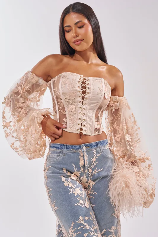 FLY AWAY WITH ME FLORAL CORSET made by AKIRA