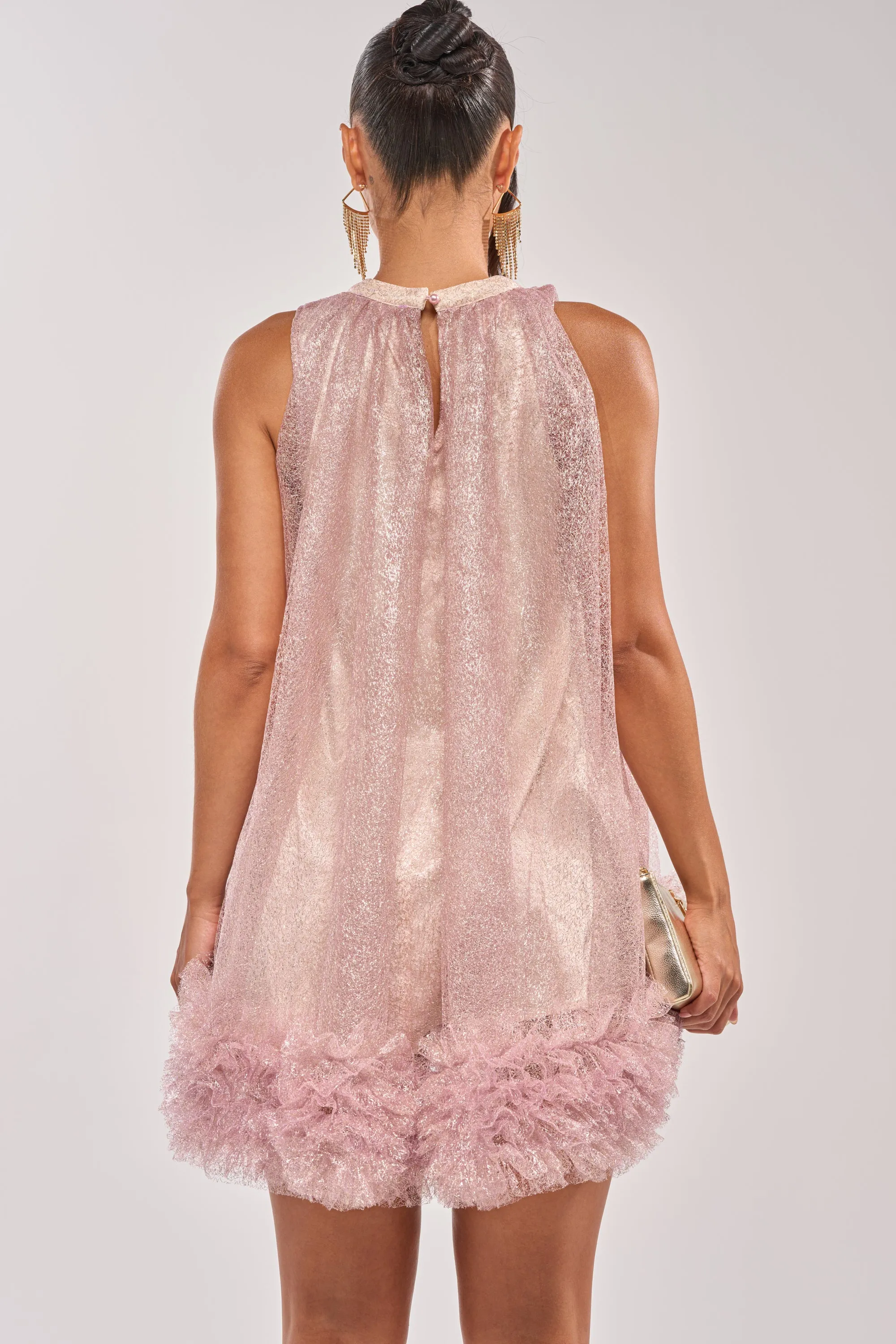 ARI TULLE RUFFLE MINI DRESS IN LIGHT PINK sold by AKIRA product image thumbnail 5