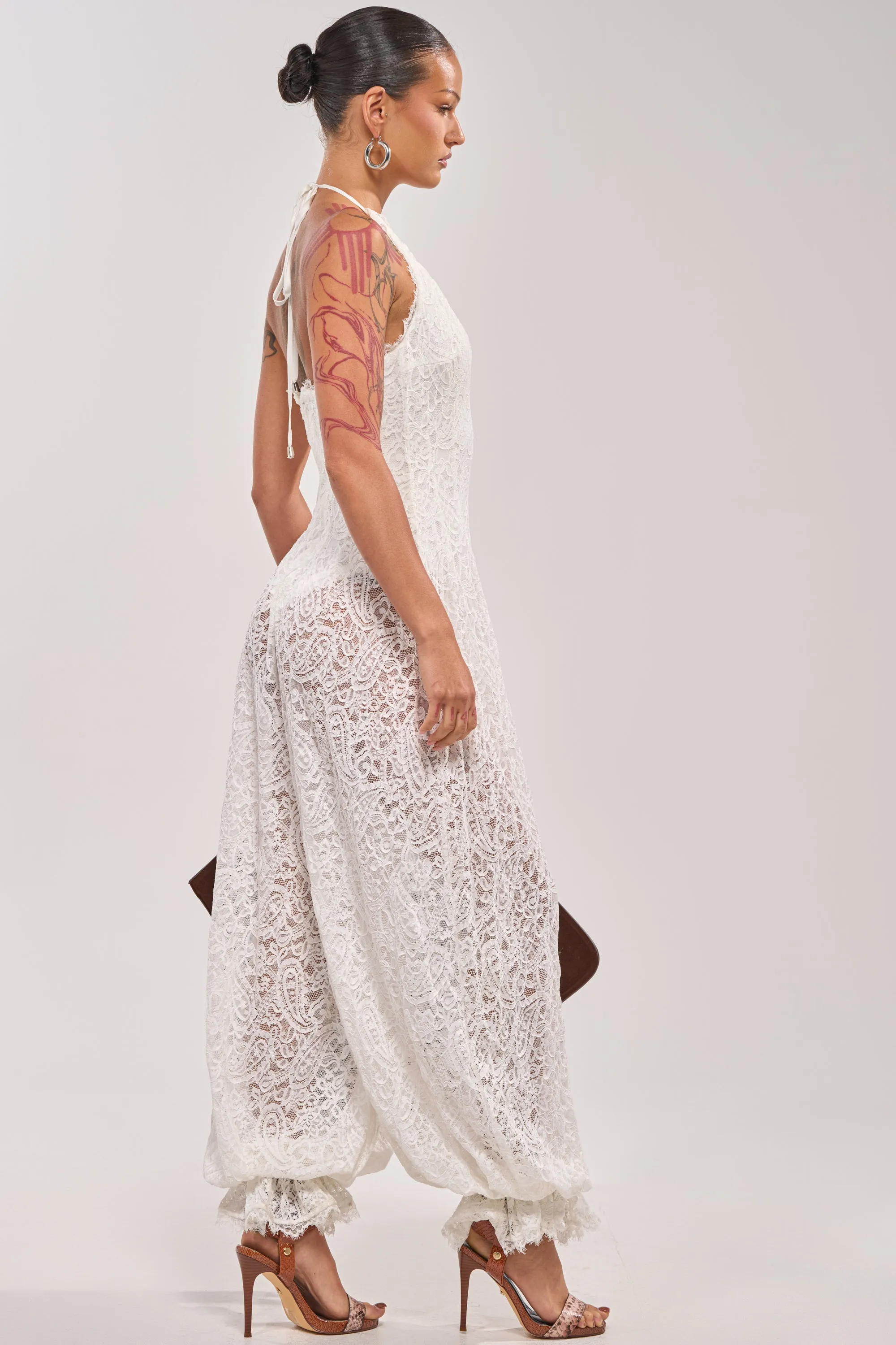 GALAVANTING LACE JUMPSUIT IN IVORY sold by AKIRA product image thumbnail 5
