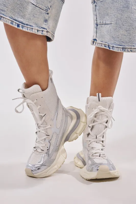 AZALEA WANG YVONNE WHITE LACE UP SNEAKER made by Azalea Wang