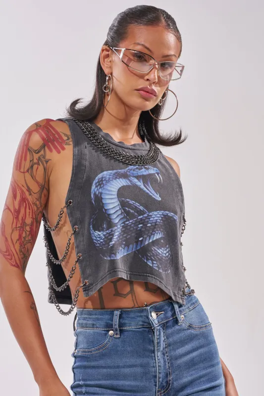 HISS HISS CHAIN DETAIL TANK made by AKIRA