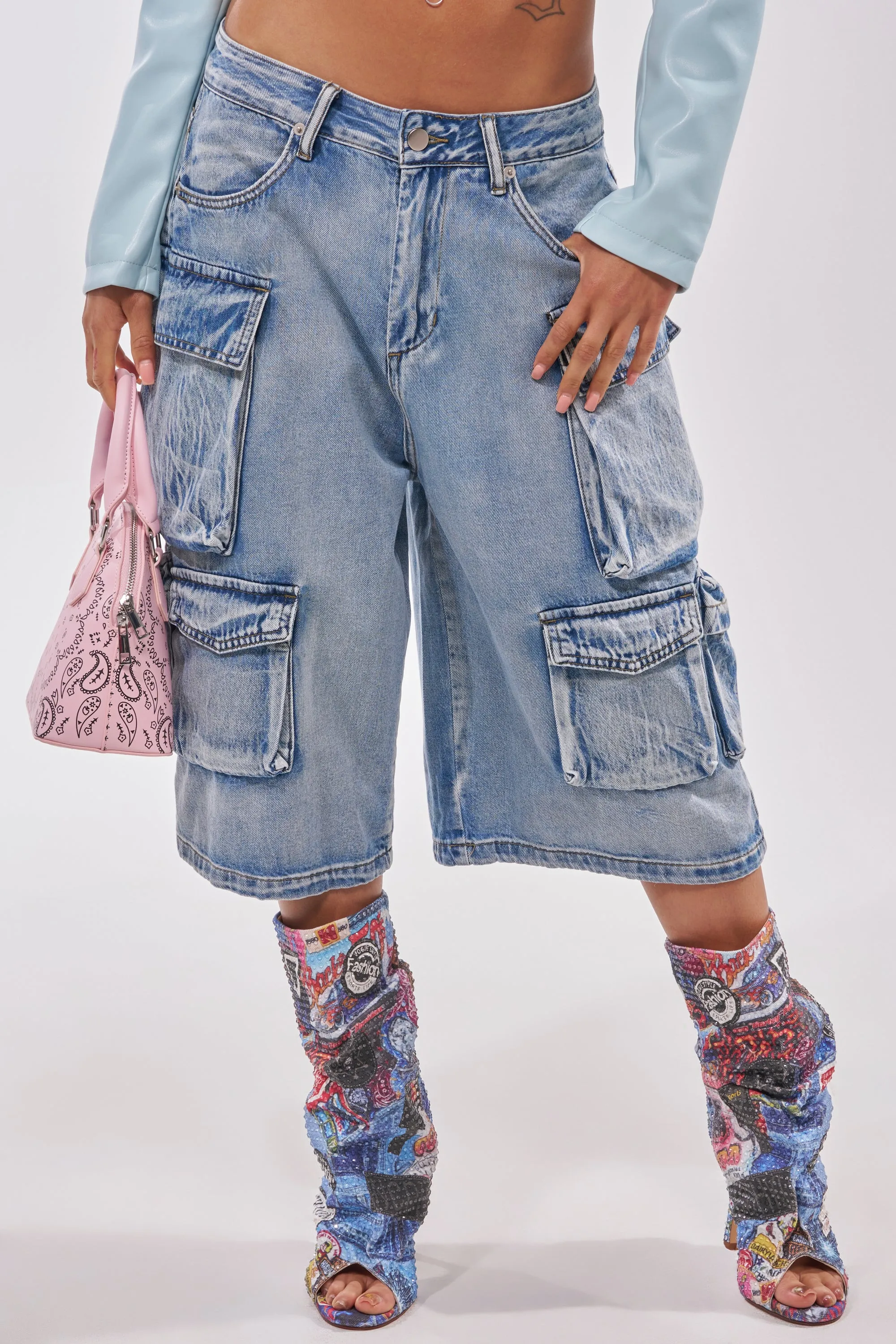 TOO MUCH FUN CARGO BERMUDA SHORT sold by AKIRA product image thumbnail 2