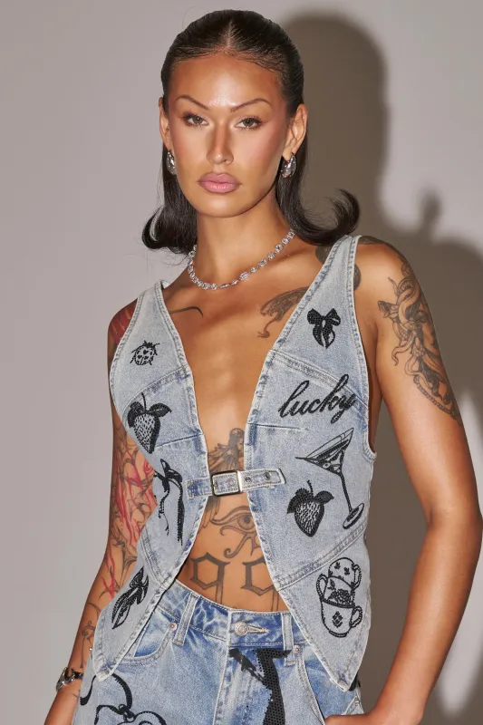 AFTER HOURS DENIM TOP made by AKIRA