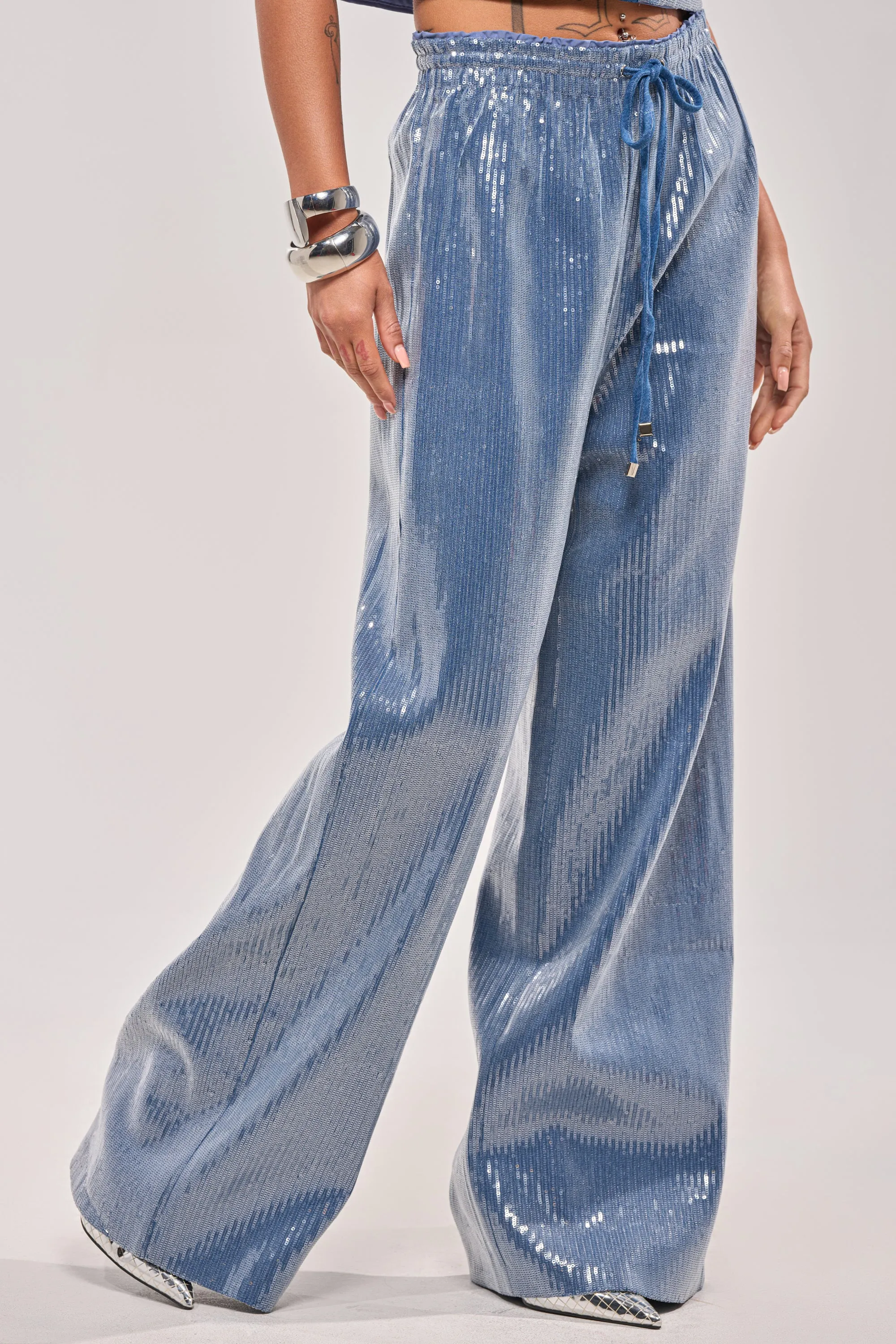 SHAKE IT GIRL SEQUIN WIDE LEG JOGGER sold by AKIRA product image thumbnail 4