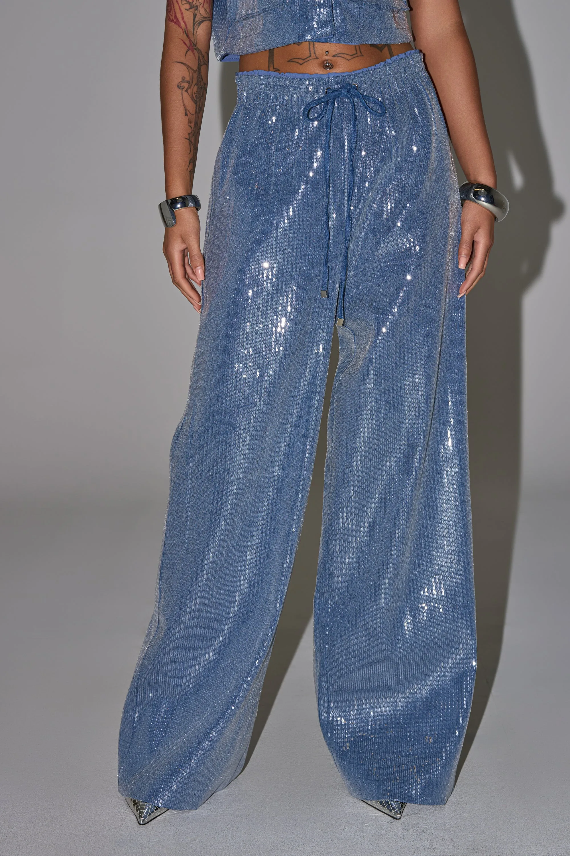 SHAKE IT GIRL SEQUIN WIDE LEG JOGGER sold by AKIRA product image thumbnail 2