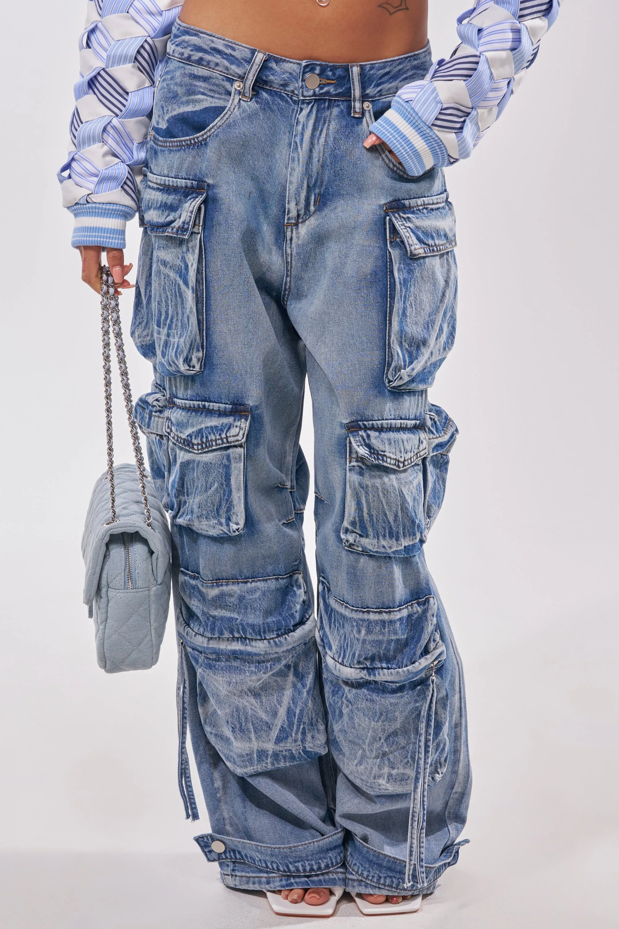 EASY ENOUGH CARGO DENIM sold by AKIRA product image thumbnail 2