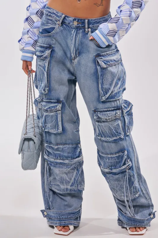 EASY ENOUGH CARGO DENIM made by AKIRA