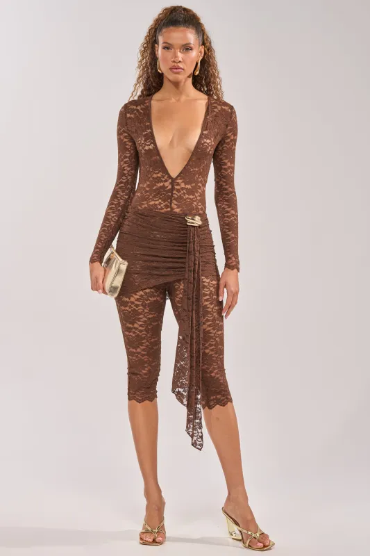 ICONIC BEHAVIOR LACE CAPRI JUMPSUIT made by AKIRA