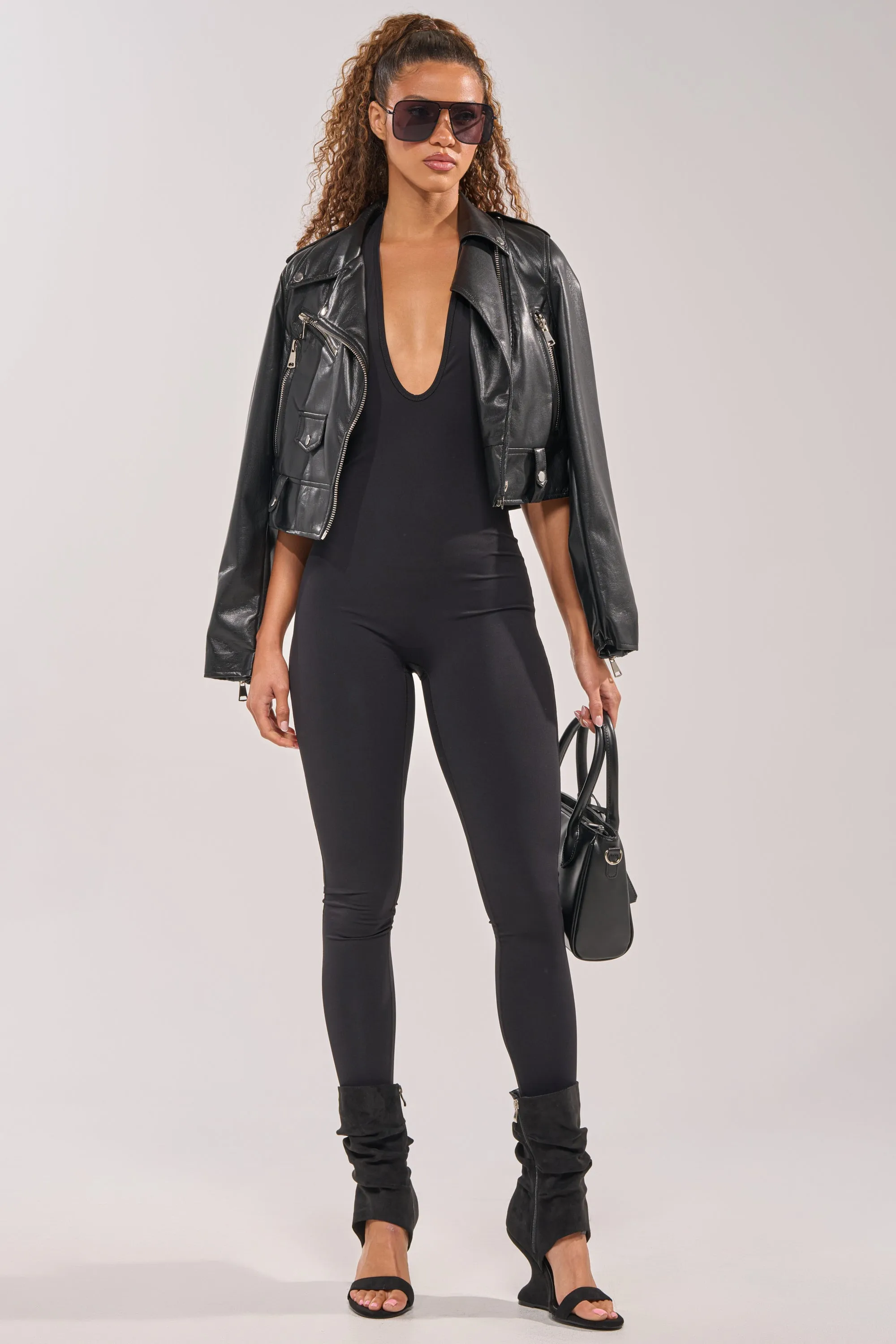 HIGH STANDARDS SLEEVELESS HALTER JUMPSUIT sold by AKIRA product image thumbnail 2
