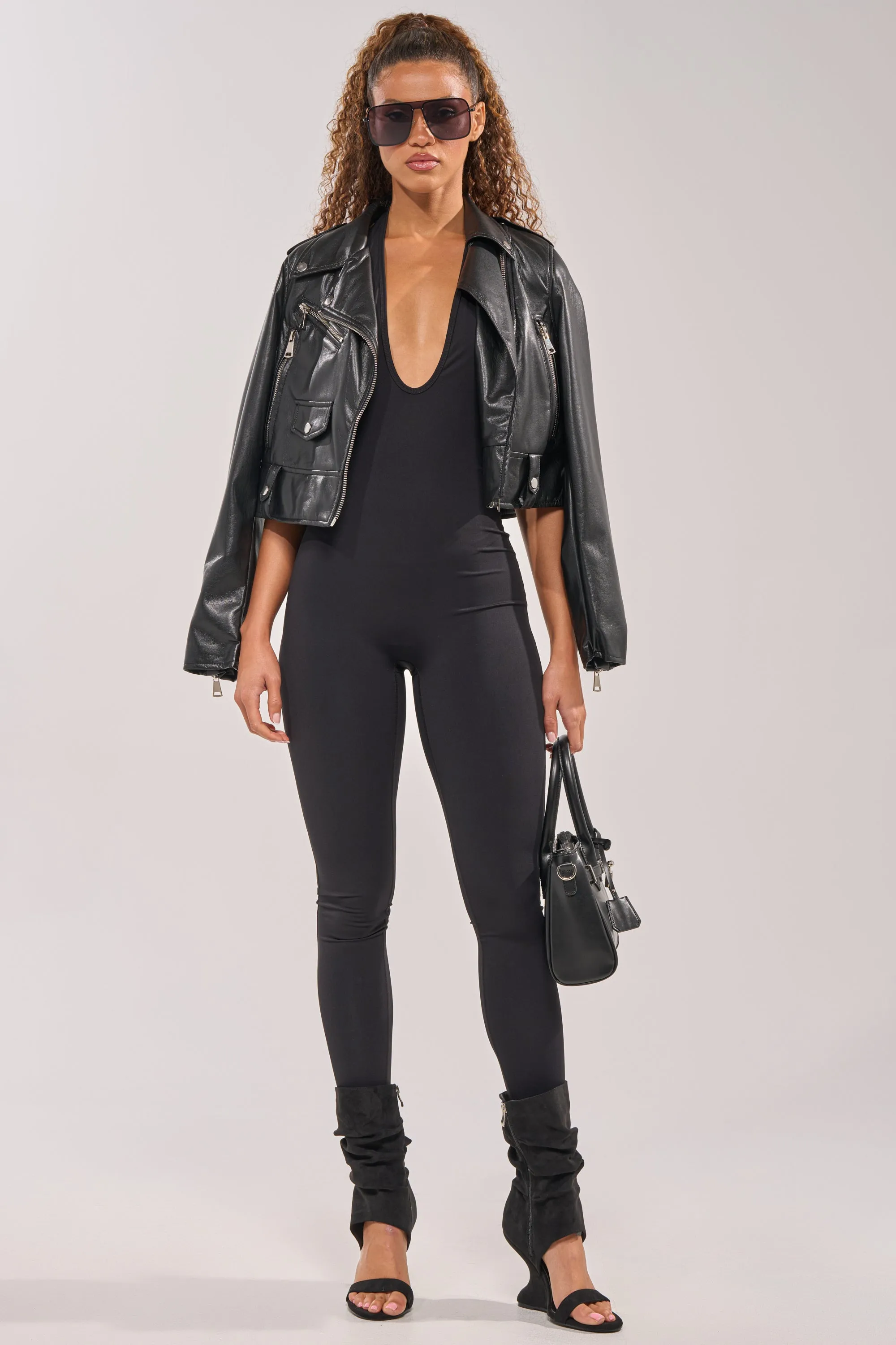 HIGH STANDARDS SLEEVELESS HALTER JUMPSUIT sold by AKIRA product image thumbnail 3