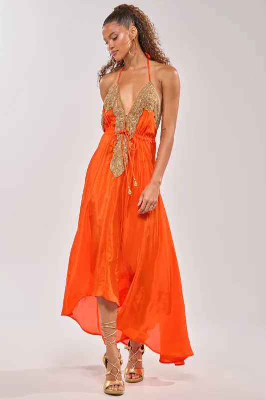 SORRY NOT SORRY EMBELLISHED MAXI DRESS made by AKIRA