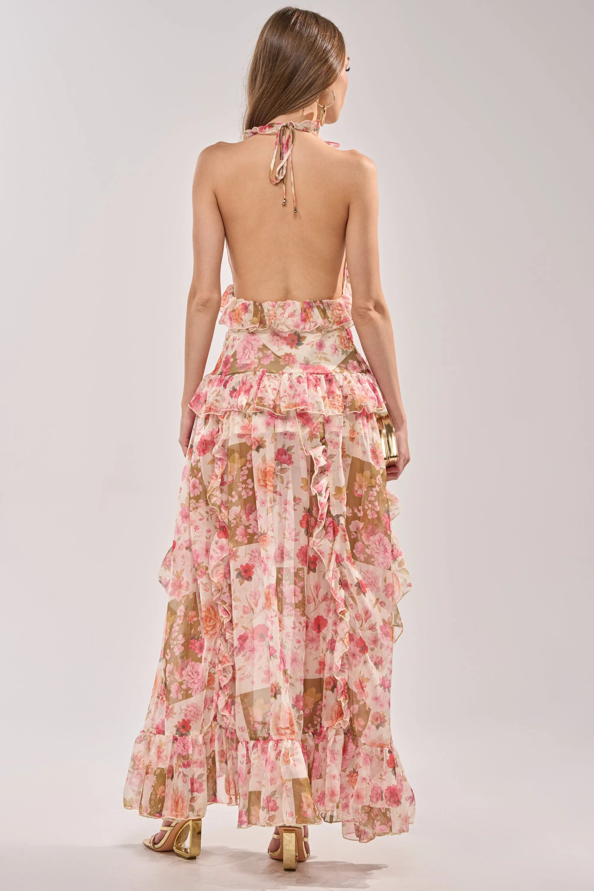 SUMMER STROLL FLORAL CHIFFON MAXI DRESS sold by AKIRA product image thumbnail 5