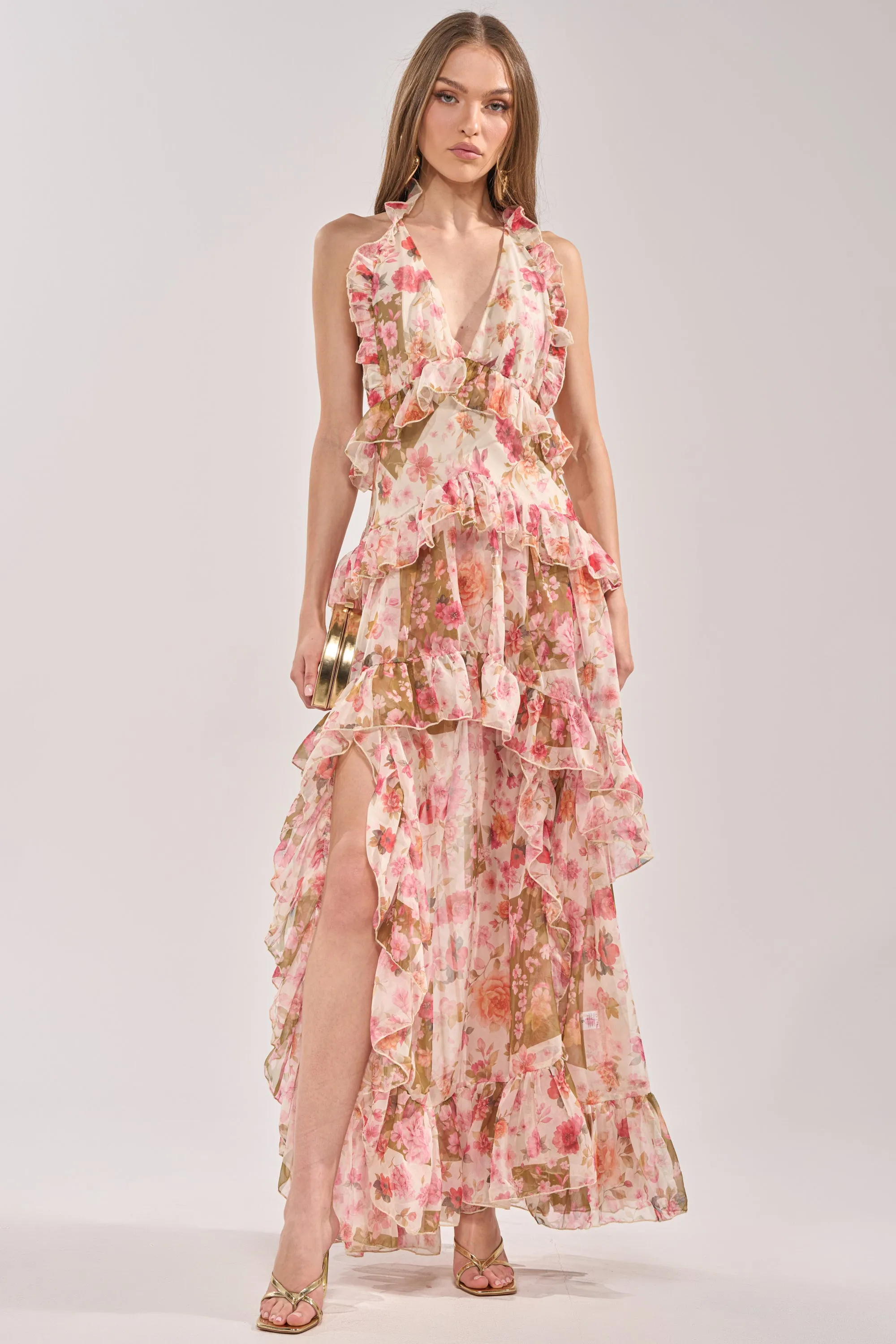 SUMMER STROLL FLORAL CHIFFON MAXI DRESS sold by AKIRA product image thumbnail 2
