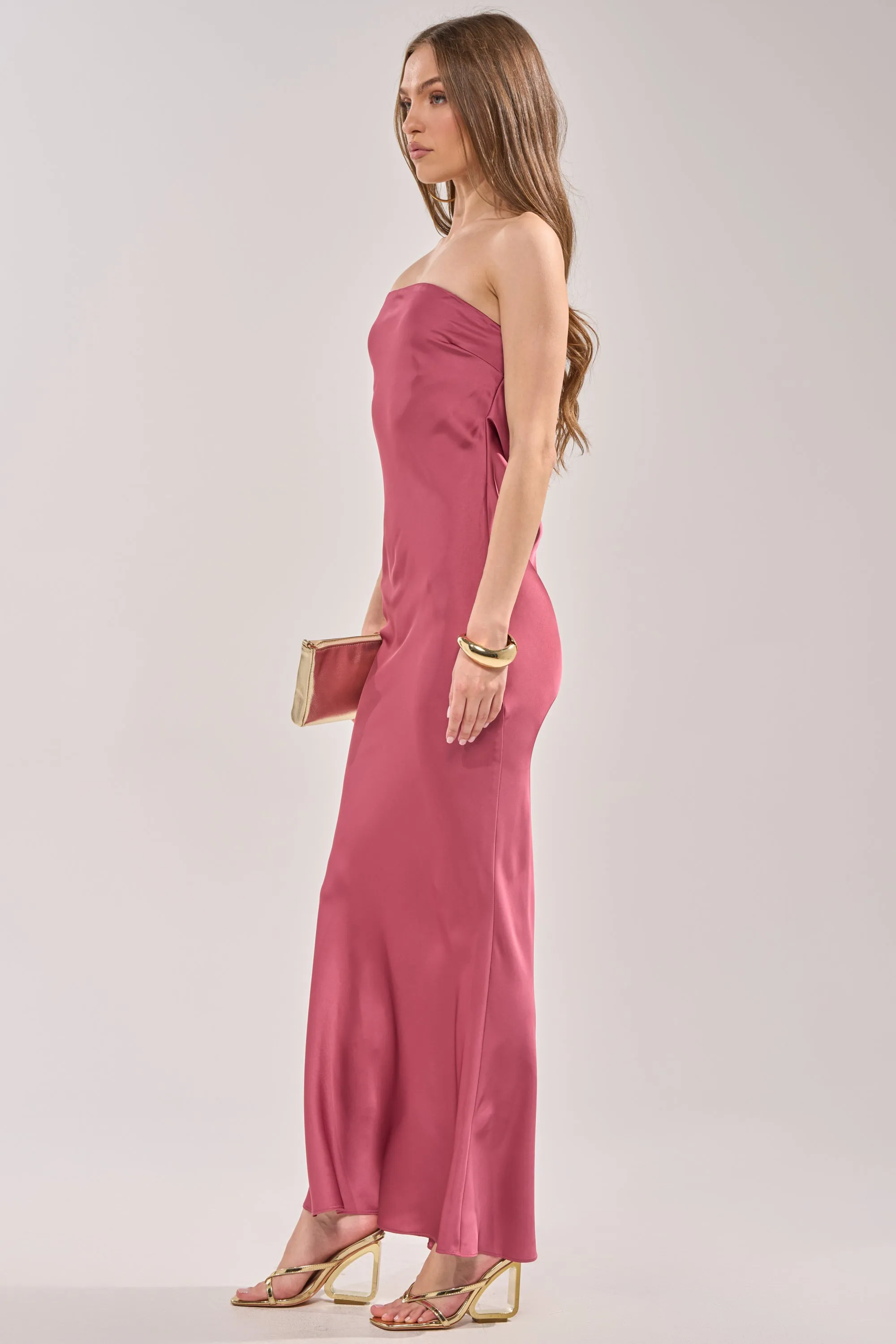 SATIN SINNER MAXI DRESS sold by AKIRA product image thumbnail 4