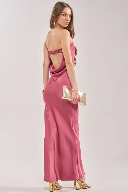 SATIN SINNER MAXI DRESS made by AKIRA