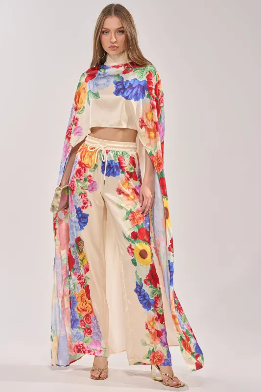 FLORAL BURST CAPE TOP made by AKIRA