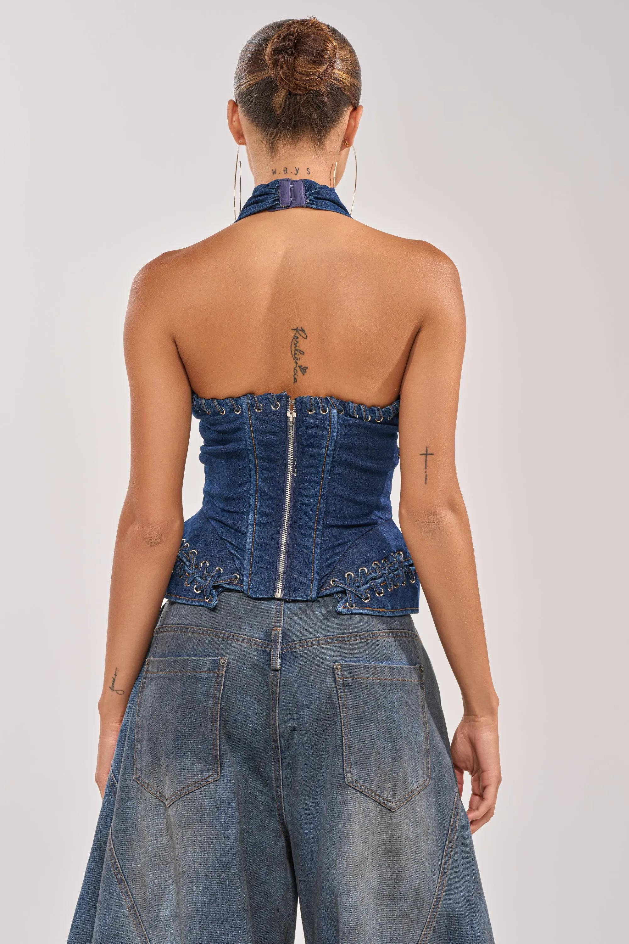 NOT MY PROBLEM DENIM CORSET sold by AKIRA product image thumbnail 4