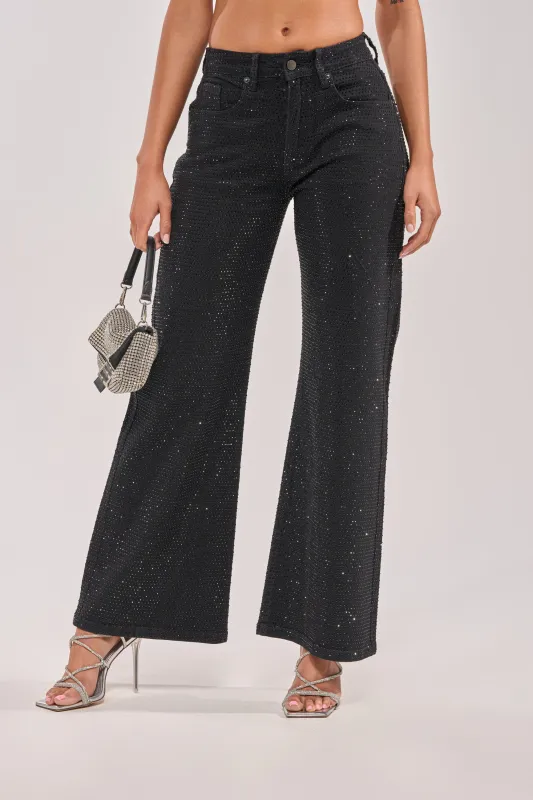 SHINING BRIGHT RHINESTONE DENIM made by AKIRA