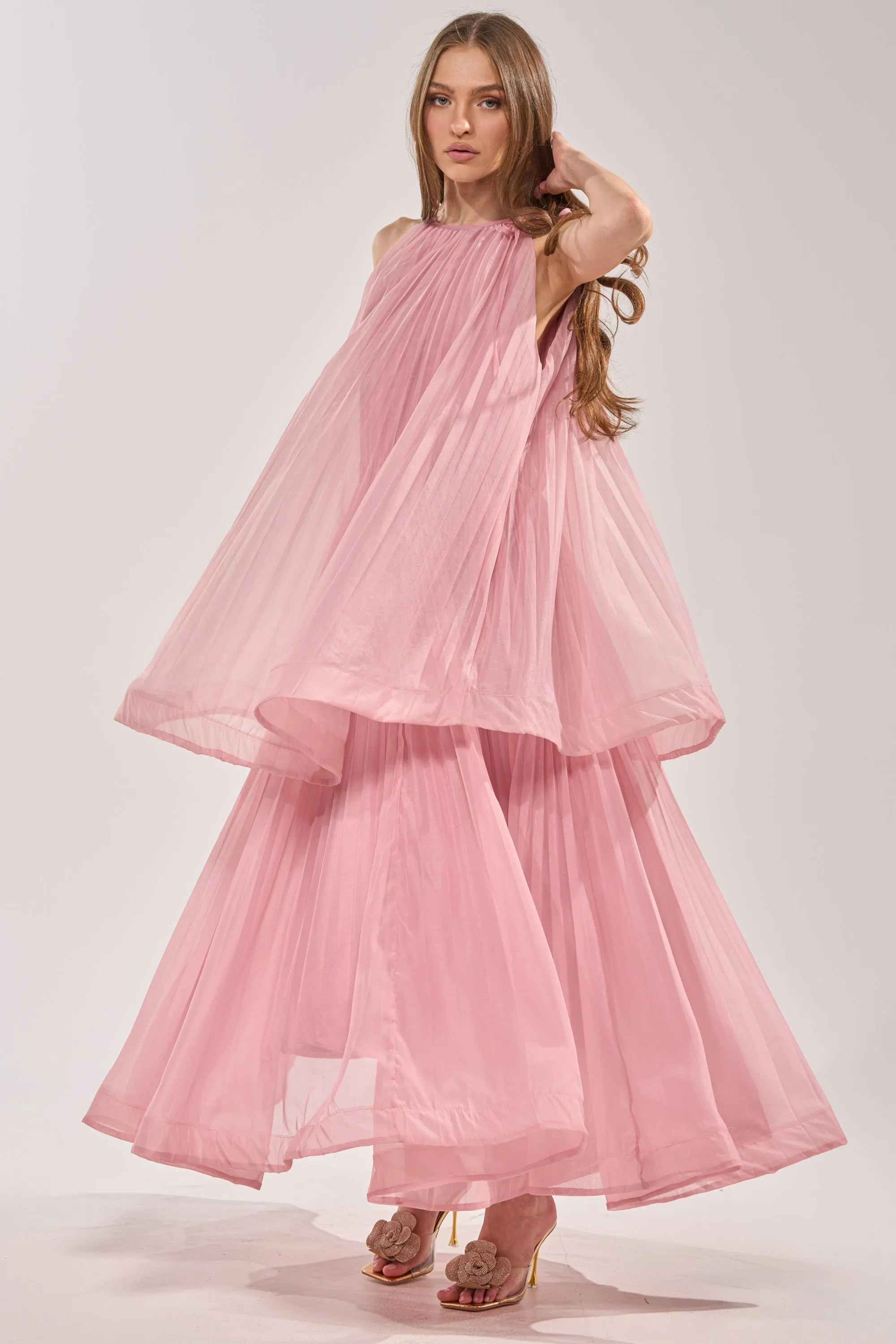 BREEZY GIRL TIERED MAXI DRESS IN BLUSH sold by AKIRA product image thumbnail 5