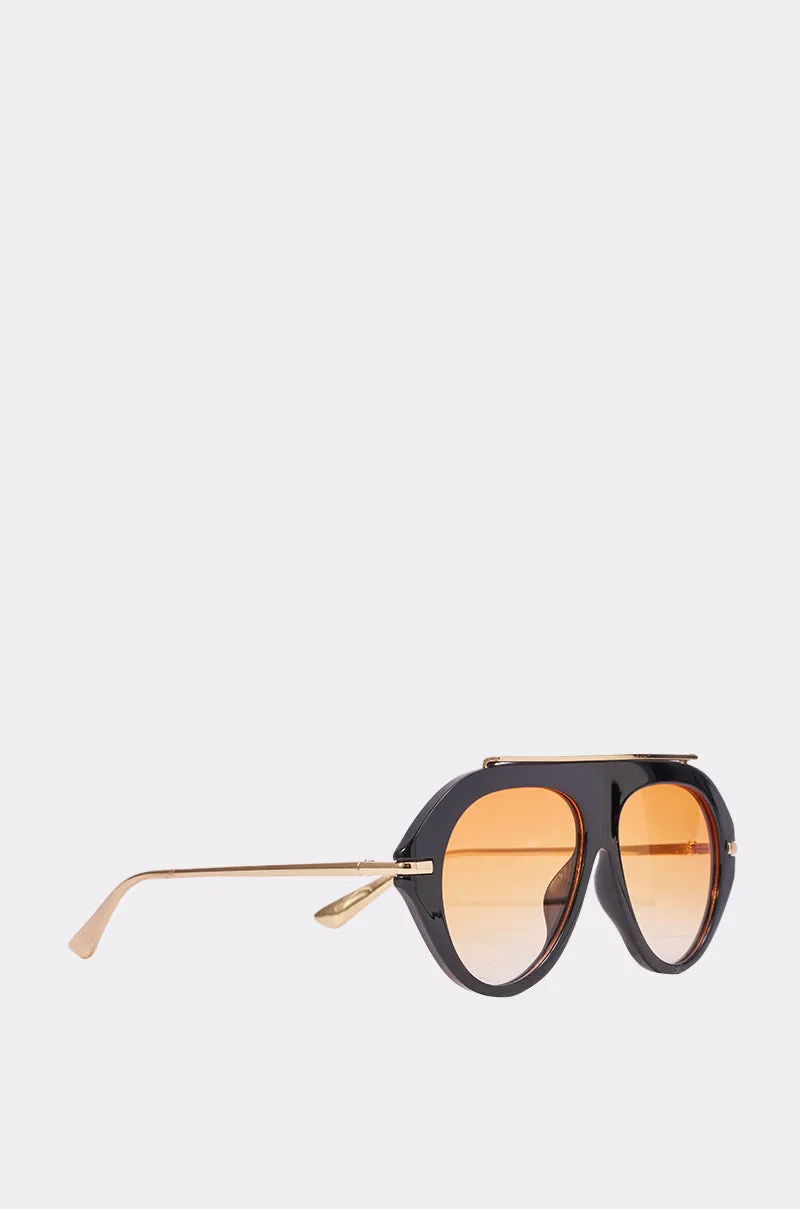 LUXE AIR SUNGLASSES IN BLACK ORANGE sold by AKIRA product image thumbnail 4