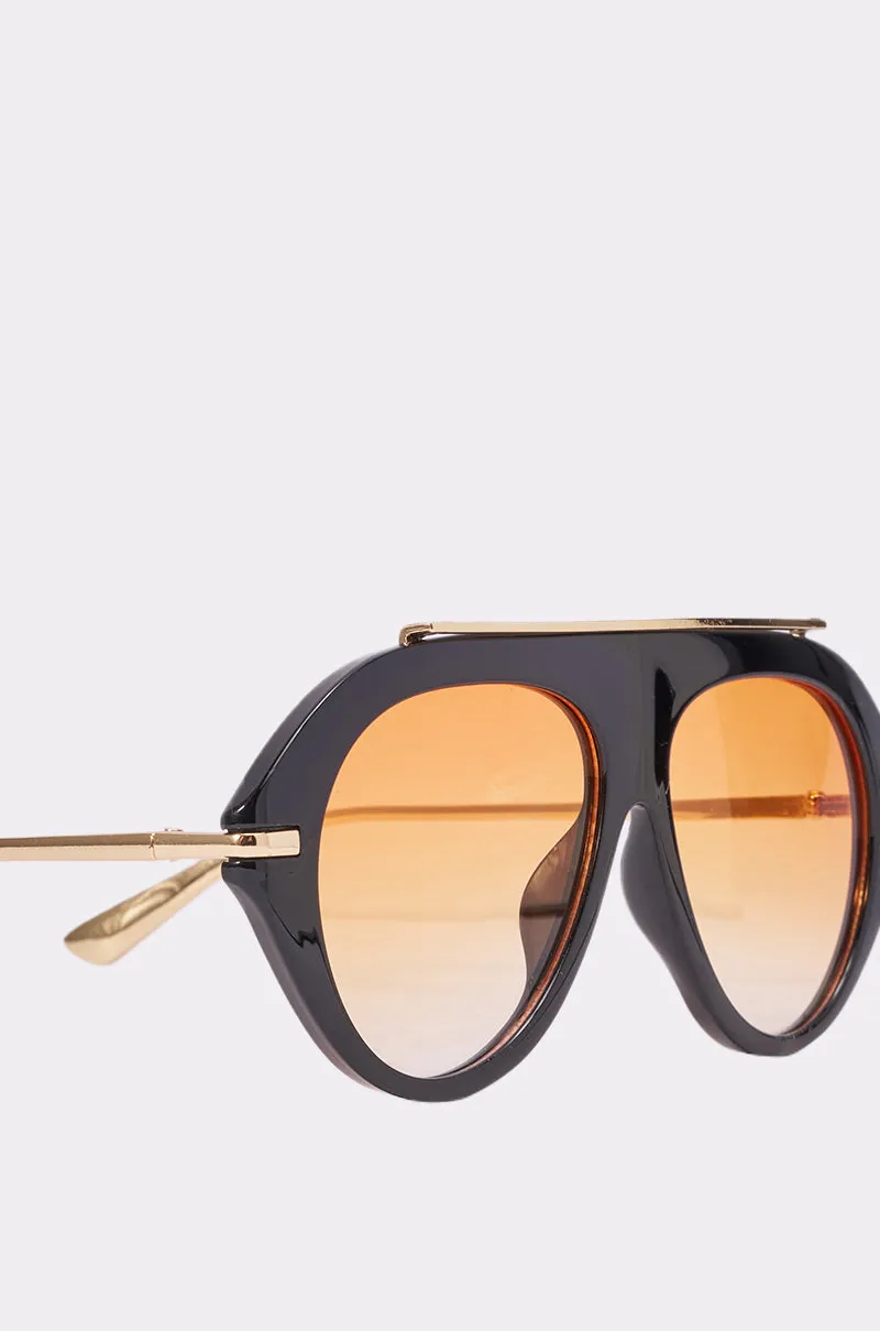 LUXE AIR SUNGLASSES IN BLACK ORANGE sold by AKIRA product image thumbnail 5